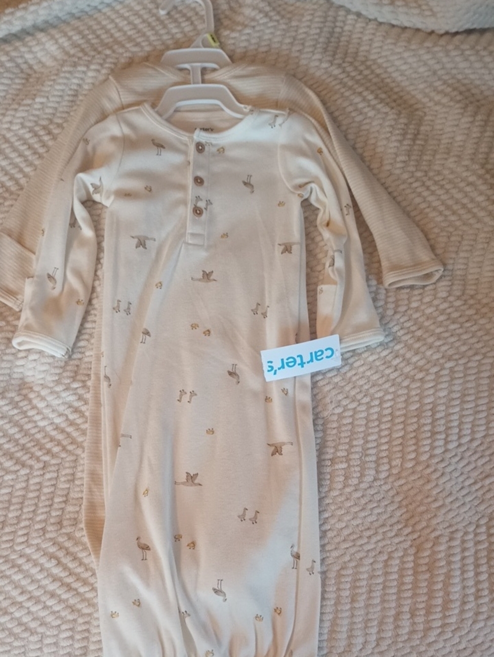 Carter's Cream Neutral Baby Sleep Gown Set (2)